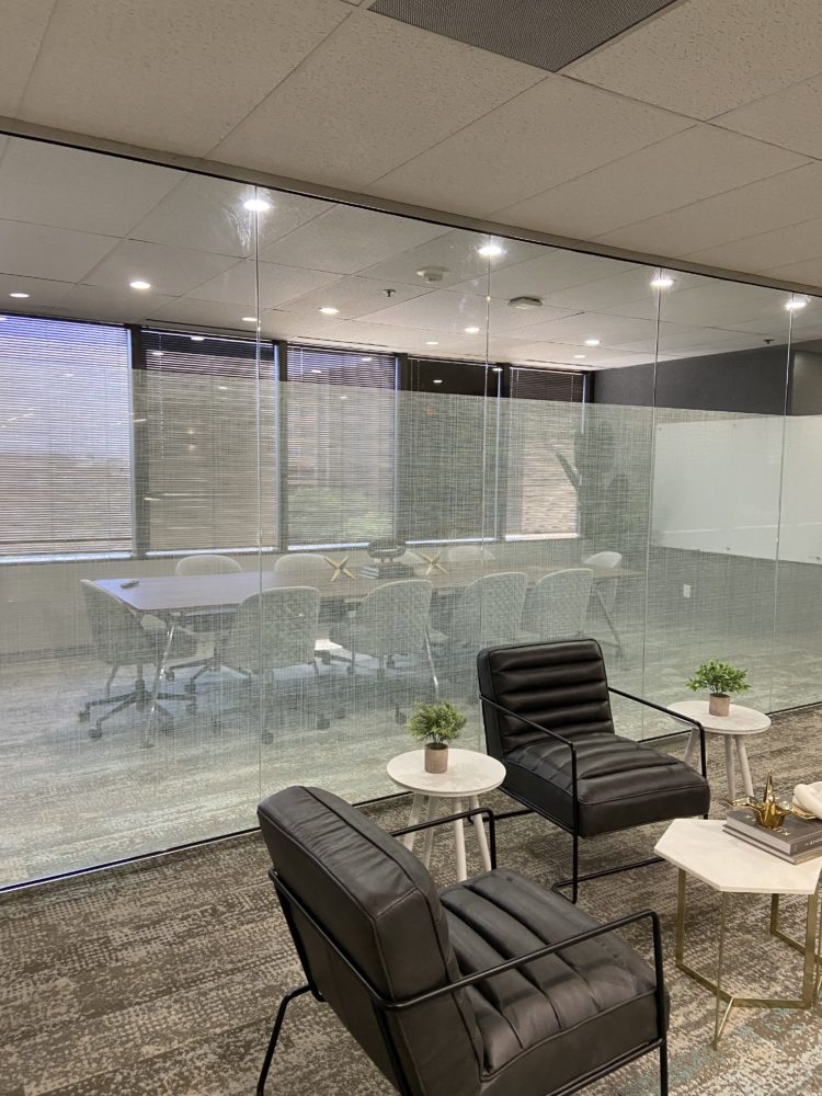 Elevated Conference Room with Decorative Linen Film