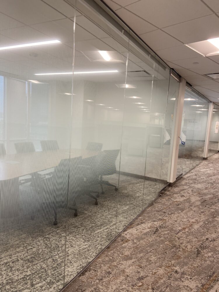 Semi-privacy decorative window film for offices and conference rooms