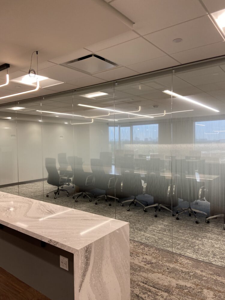 Semi-privacy decorative window film for offices and conference rooms