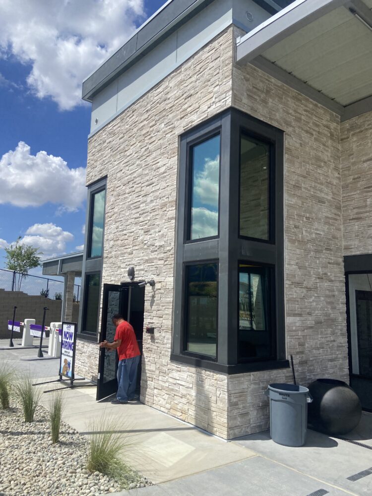 New Solar Film installed on Commercial Windows for Smitty's Car Wash