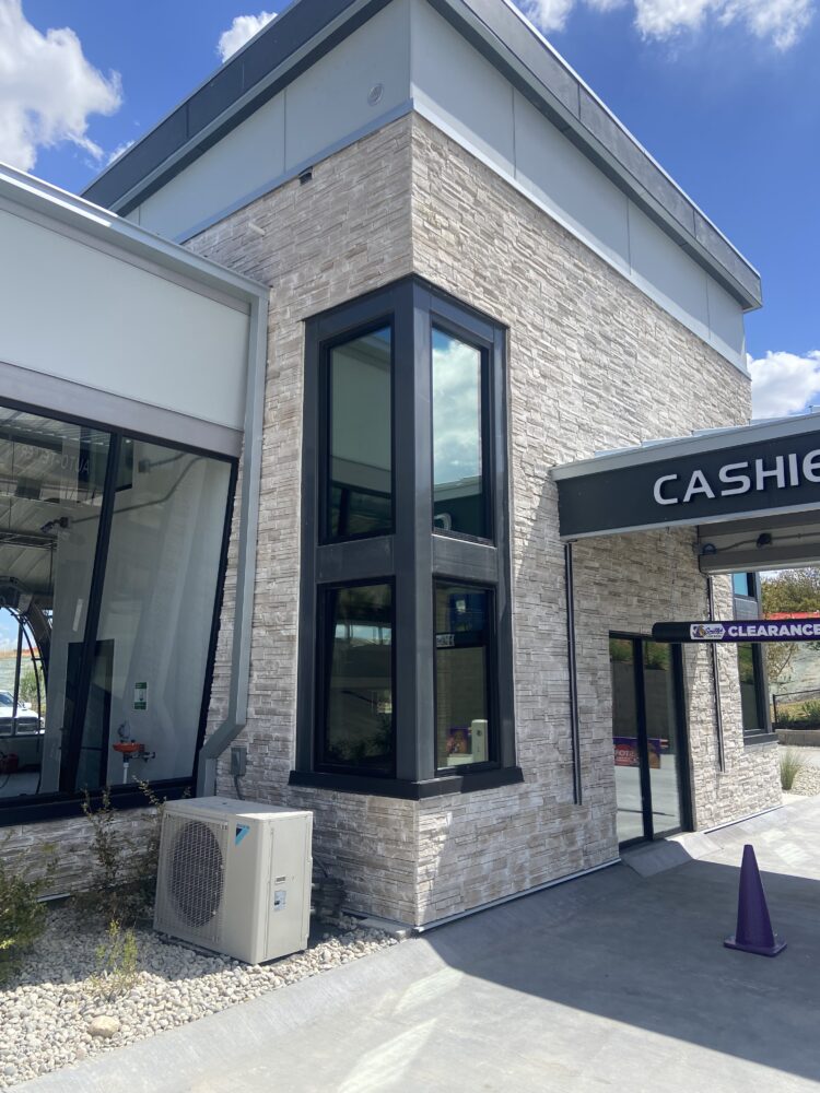 New Solar Film installed on Commercial Windows for Smitty's Car Wash